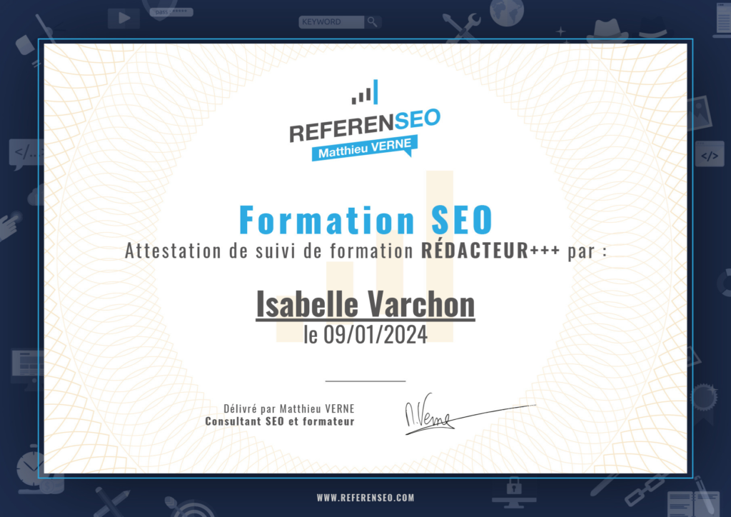 certificat de formation seo